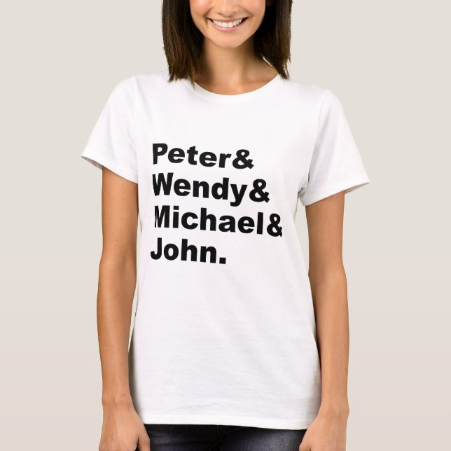 Camiseta O Peter Pan de J.M. Barrie | Peter Wendy Michael J (Frente)