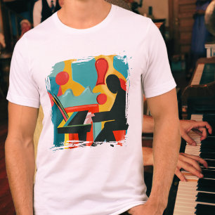 Camiseta O Pianista - Pintura a Óleo Original