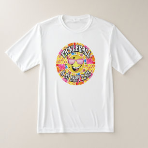 Camiseta O Pickleball é Meu Lugar Feliz - Gráfico Colorido