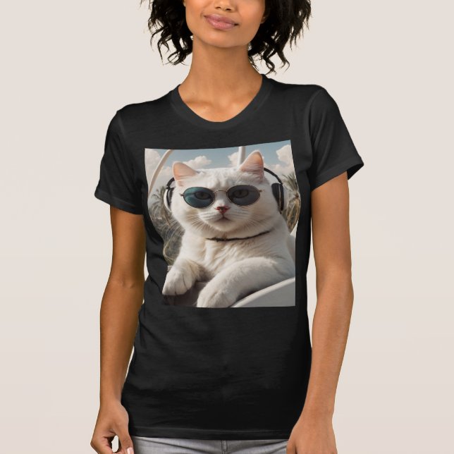 Camiseta O piloto de gatos. (Frente)