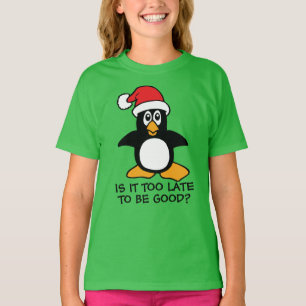Camiseta O pinguim engraçado do Natal é ele demasiado