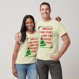 Camiseta O pinheiro cheira bem Slogan de Férias Divertido