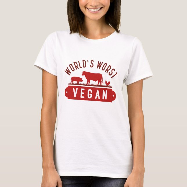 Camiseta O pior Vegan do mundo (Frente)