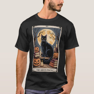 Camiseta O Pocus Tarot Halloween Cat Pumpkin Mystic