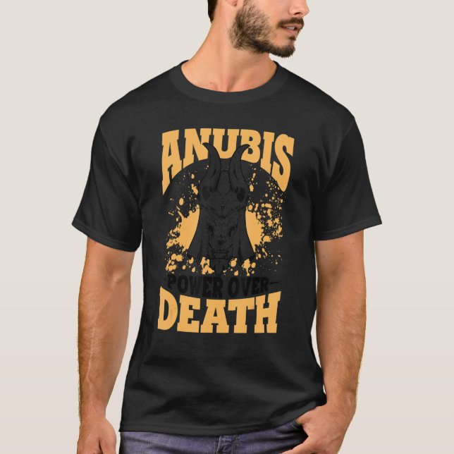 Camiseta O Poder De Anubis Sobre A Morte Deus Da História D (Frente)