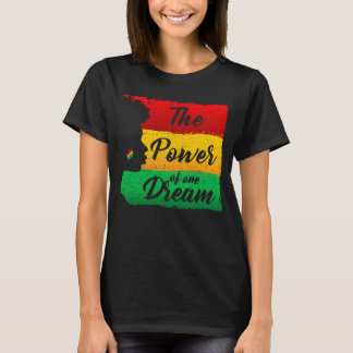 Camiseta O poder de um sonho negro História Dourada Mês ver