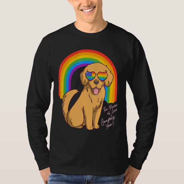 Camiseta O Poder Do Amor Compele Seu Ouro Lgbt Gay (Frente)
