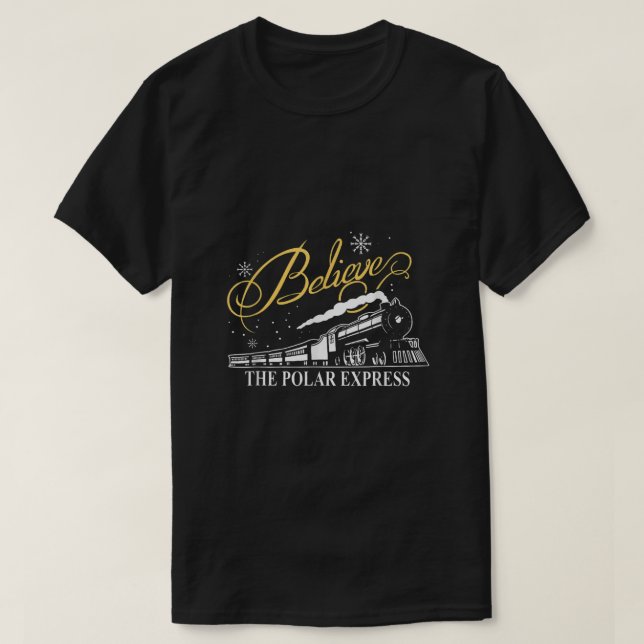 Camiseta O Polar Express Acredita no Pajama da Família Nata (Frente do Design)