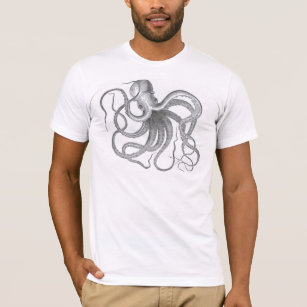 Camiseta O polvo náutico do steampunk do vintage kraken o