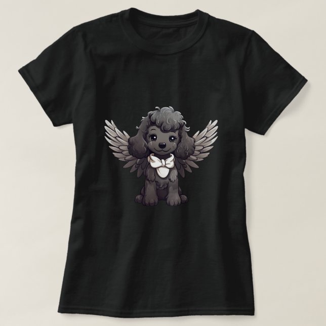 Camiseta O Poodle é um Anjo com asas (Frente do Design)