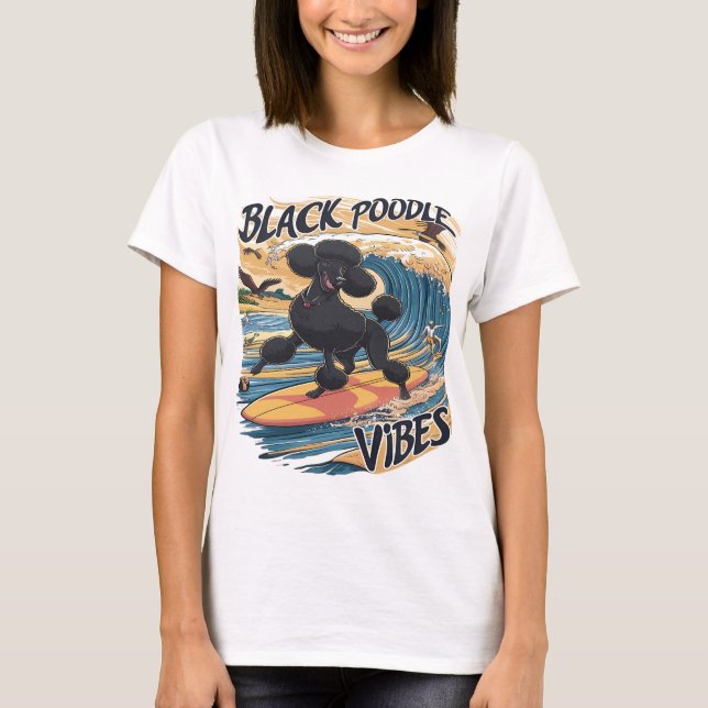 Camiseta O Poodle Surfing (Frente)