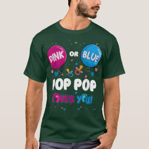 Camiseta O Pop do balão cor-de-rosa ou azul que o ama, o Po