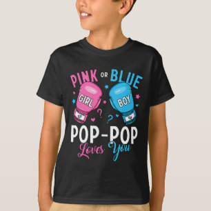 Camiseta O Pop-pop Azul Ou Cor Rosa Te Ama A Ver O Gênero