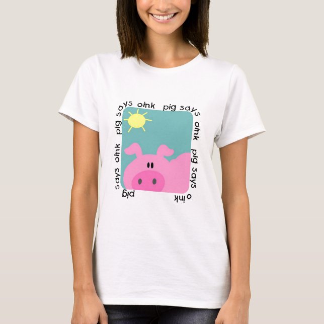 Camiseta O porco diz Oink o Tshirt (Frente)