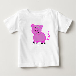 Camiseta O Porquinho Rosa de Cauda Longa Fofinho