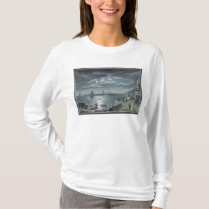 Camiseta O porto e o Cobb, Lyme Regis pelo luar