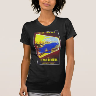 Camiseta O poster das viagens vintage de Riviera francês