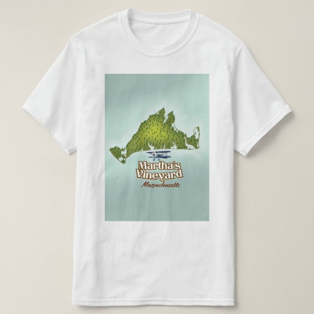 Camiseta O poster de viagens de Massachusetts da Martha (Frente do Design)