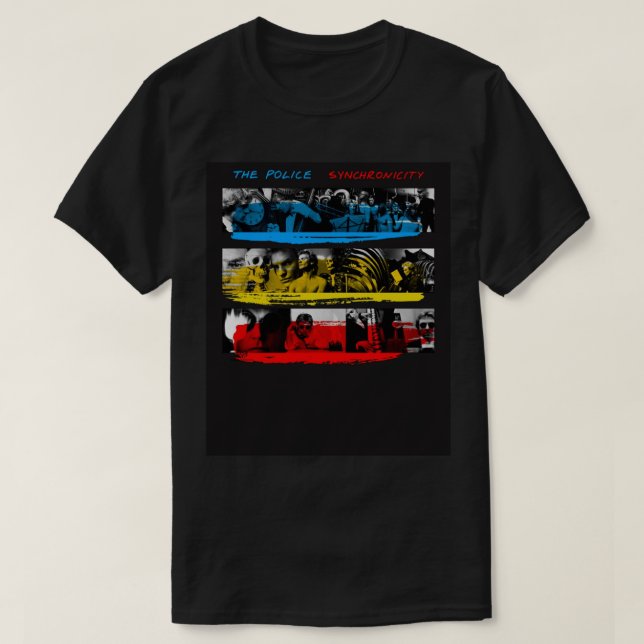 Camiseta O Poster do Álbum de Sincronicidade Policial (Frente do Design)