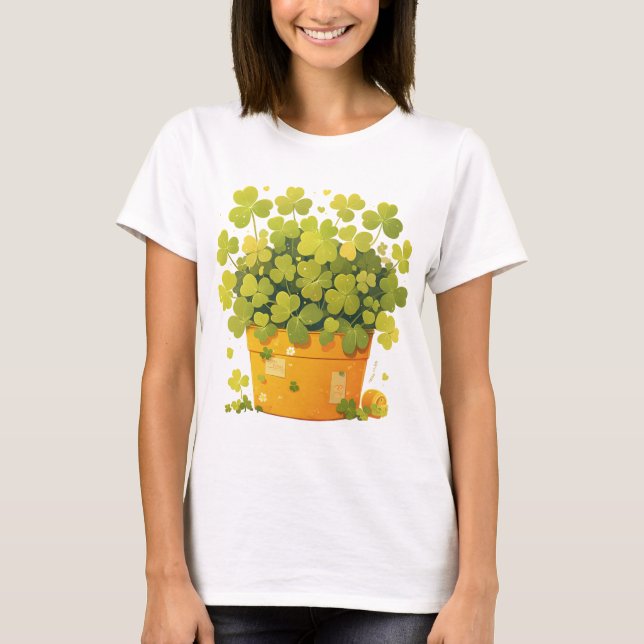 Camiseta O Pote Sortudo de Clover (Frente)