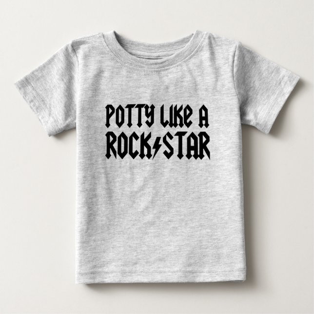 Camiseta O Potty gosta de uma estrela do rock (Frente)