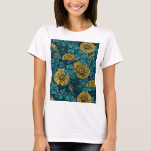 Camiseta O prado em amarelo e azul