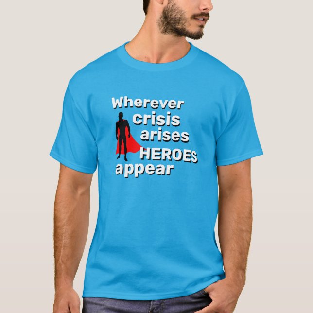 Camiseta O presente de caça-esporte masculino, SUPER HEROES (Frente)
