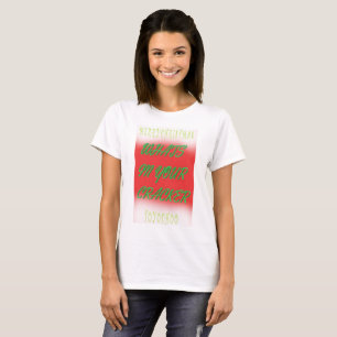 Camiseta O presente de Natal cola branco vermelho com texto