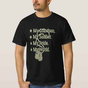 Camiseta O presente do avô militar do meu neto-soldado her