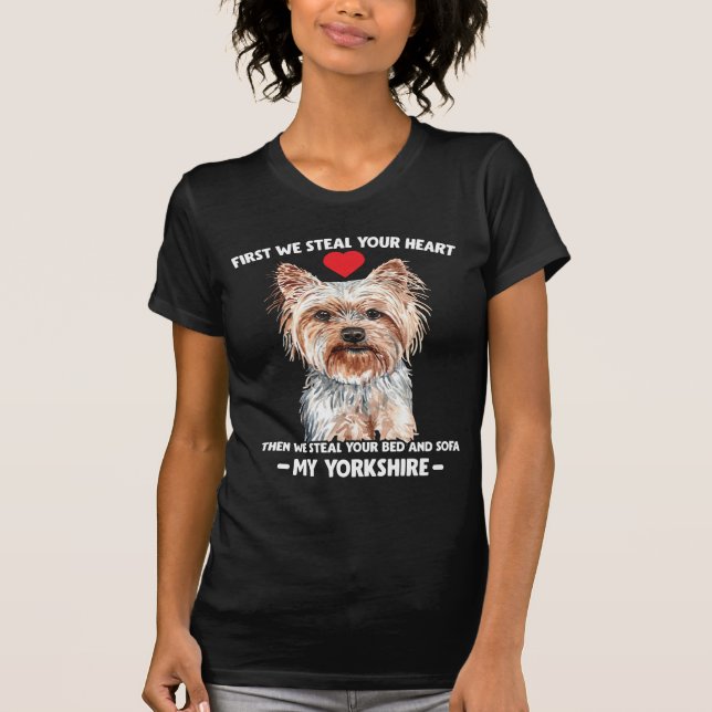 Camiseta O presente do Yorkie dog para o amante de estimaçã (Frente)