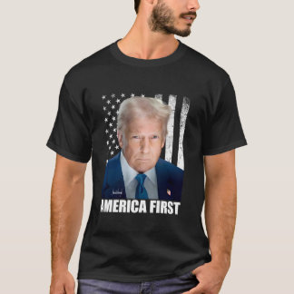 Camiseta O Presidente Donald Trump EUA Bandeira América Pri