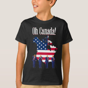 Camiseta O Presidente Engraçado Trump Dizendo "O Canadá Map