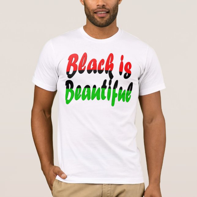 Camiseta O preto é bandeira pan-Africano bonita (Frente)