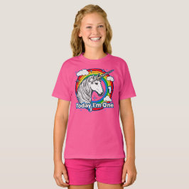 Camiseta O primeiro aniversario do Unicórnio Arco-Íris de C