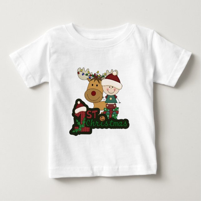 Camiseta O primeiro Natal do bebê (Frente)