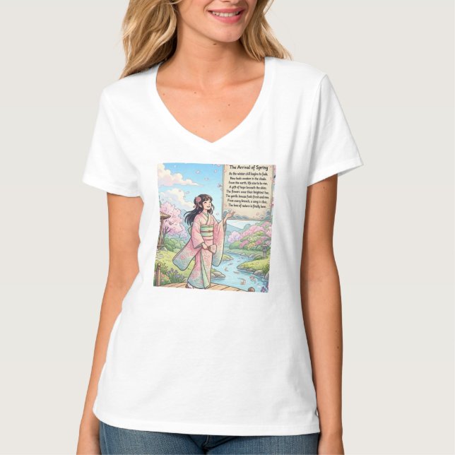 Camiseta O Primeiro Sopro da Primavera: A Ponte Sakura (Frente)