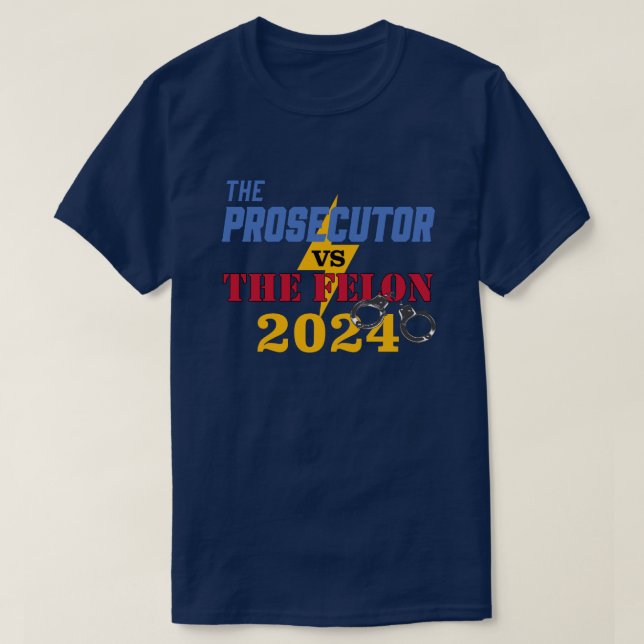 Camiseta O Procurador vs o Felon com Algemas (Frente do Design)