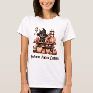 Camiseta O Professor de Gato Negro Salem Cackles Halloween