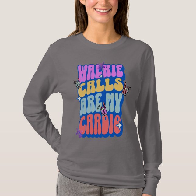 Camiseta O Professor Retro Walkie Chamar É Engraçado (Frente)