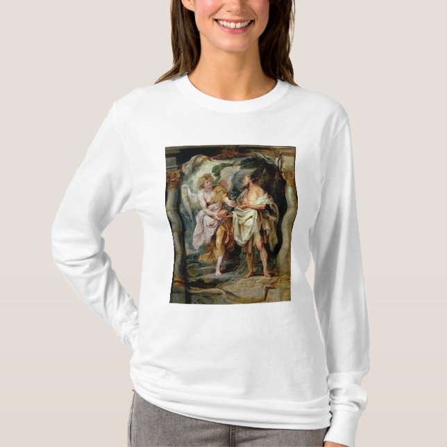 Camiseta O profeta Elijah e o anjo (Frente)