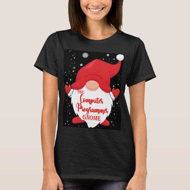 Camiseta O Programador De Computador Gnome Correspondendo À (Frente)