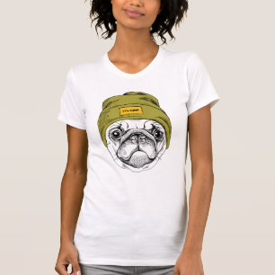 Camiseta O Pug   do hipster é legal