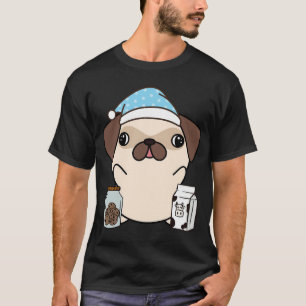 Camiseta O Pug engraçado está tendo um lanche da meia-noite