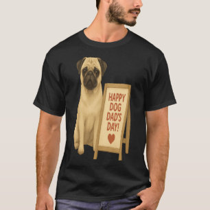 Camiseta O Pug Orgulhoso Deseja um Feliz Dia dos Pais de Ca
