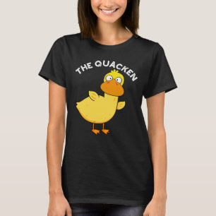 Camiseta O Quacken Pato Divertido Trocadilho Escuro BG