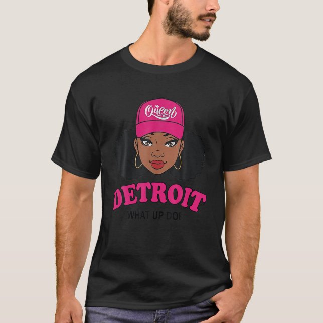 Camiseta O que acontece com Detroit Melanin Black Afro Afri (Frente)