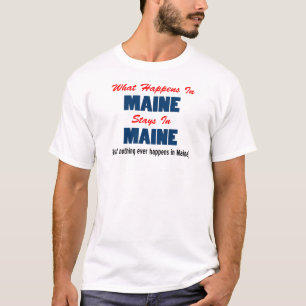 Camiseta O que acontece em estadas de Maine em Maine