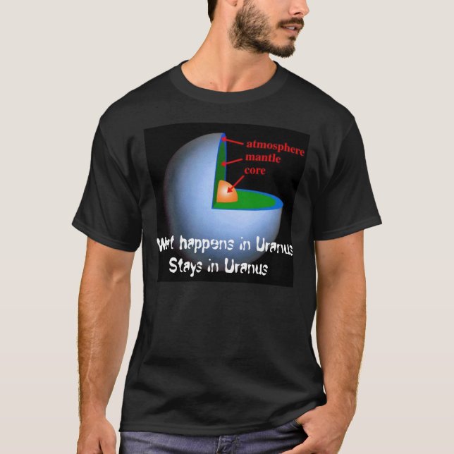 Camiseta O que acontece em estadas de Uranus em Uranus (Frente)