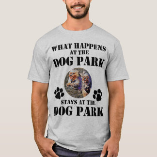 Camiseta O que acontece nas estadas do parque do cão no