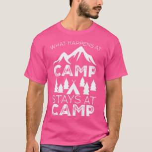Camiseta O Que Acontece No Acampamento Fica No Acampamento